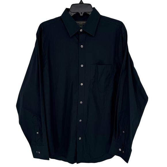 Banana Republic Navy Blue Shirt Men’s M Button Up Casual NWT Deadstock - Picture 1 of 4